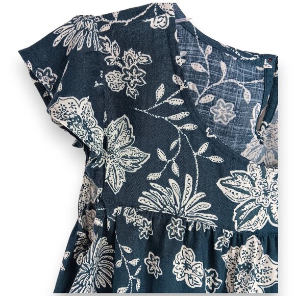 SONOMA- Women's Top-Green-White Floral-Tank-SIZE PXS-Light-Casual-Comfort - Picture 3 of 13